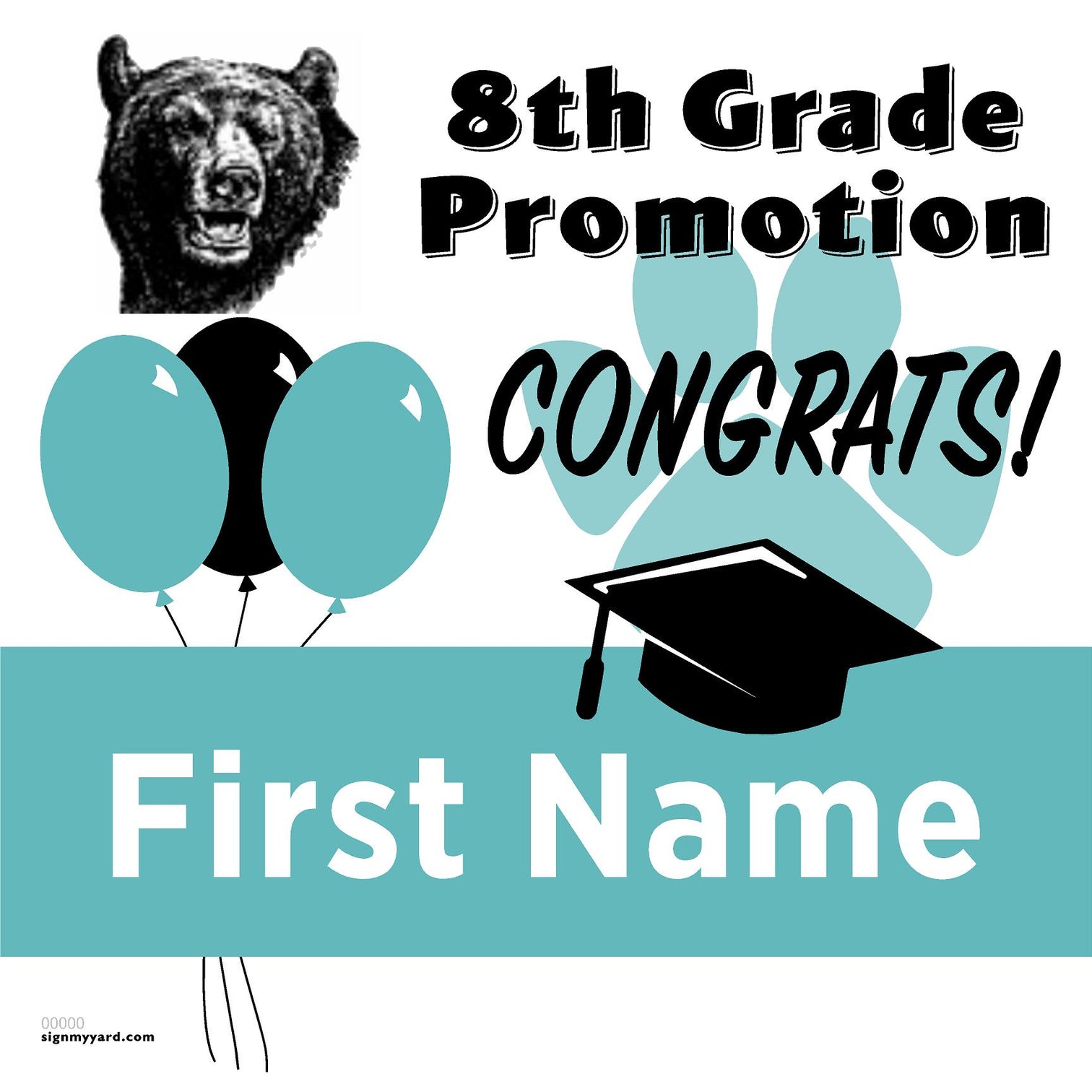 Elizabeth Ustach Middle School 8th Grade Promotion 24x24 Yard Sign (Op