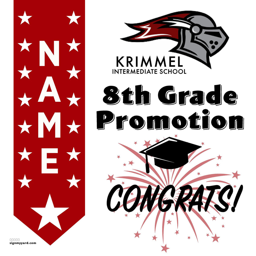 Krimmel Intermediate School 8th Grade Promotion 24x24 Yard Sign (Optio