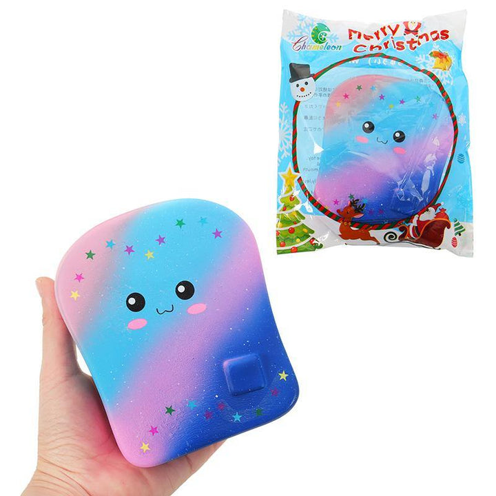 Sky Blue Chameleon Galaxy Bread Toast Squishy 15CM Kawaii Slow Rising With Packaging Collection Gift Soft Toy