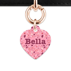 Bailey And Bone Pet Tag Pink Terrazzo Pattern Pet Tag