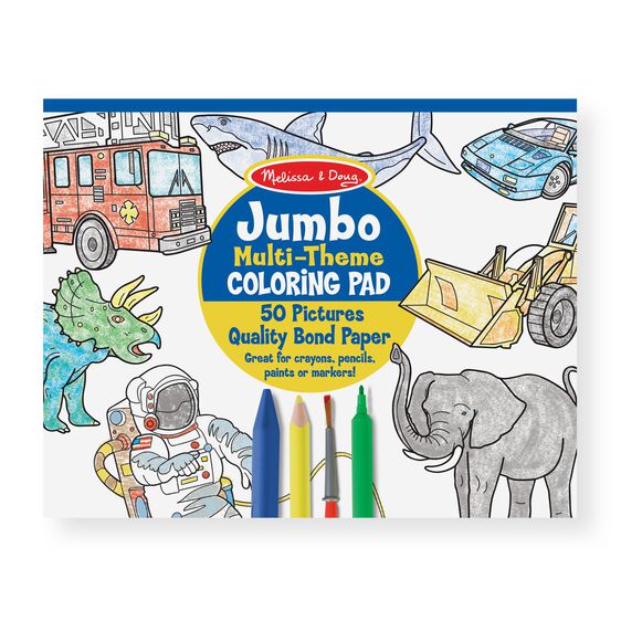 Jumbo Coloring Pad Space, Sharks, Sports, and More