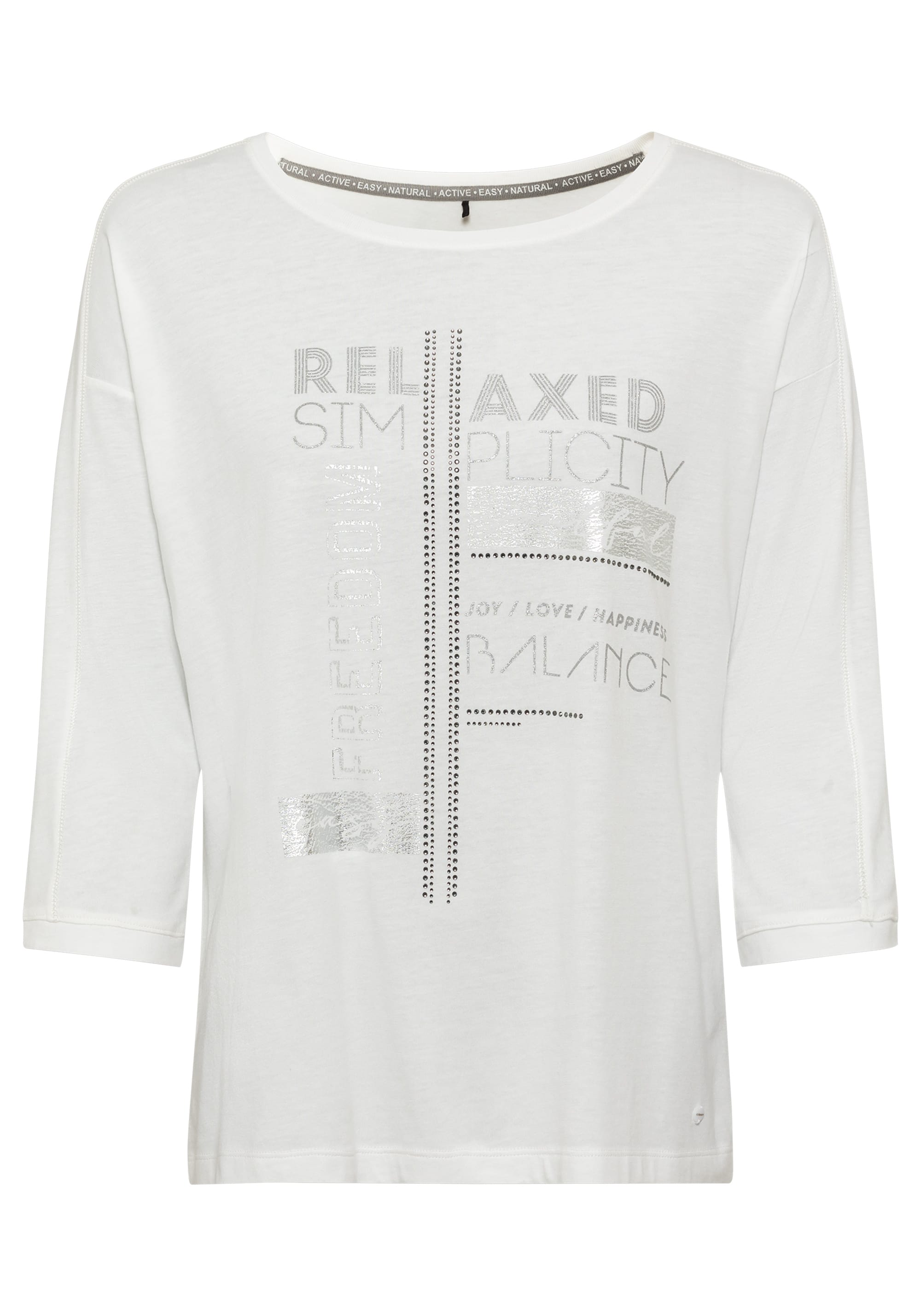 Long Sleeve Keyhole Neckline Embellished T-Shirt containing LENZING™ E -  Olsen Fashion Canada