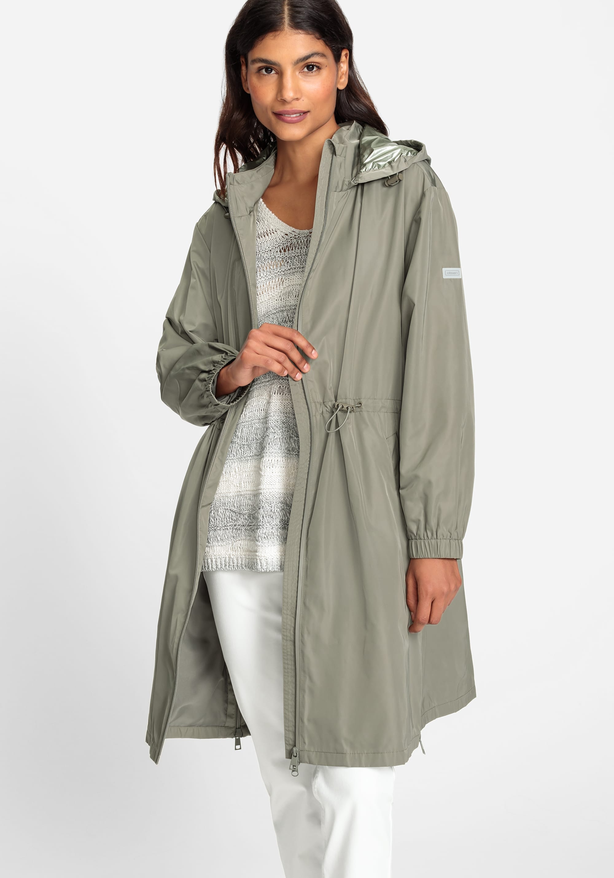 Long Line Classic Notch Collar Coat - Olsen Fashion Canada