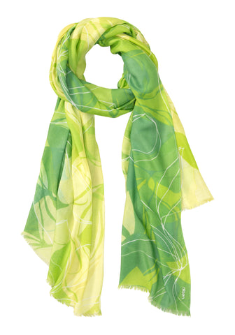 Watercolour & Foil Print Scarf with Frayed Edge Scarf - Olsen Fashion Canada