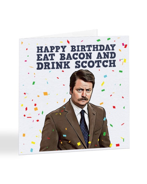 Ron Swanson Birthday Greeting Ron Swanson Happy Birthday Card