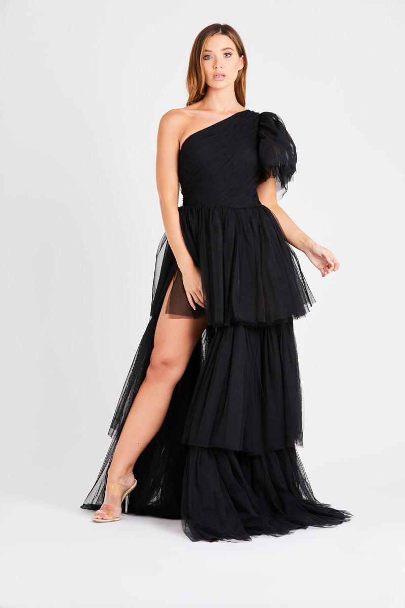 Rowan Shoulder Tulle Gown – Lace & Beads