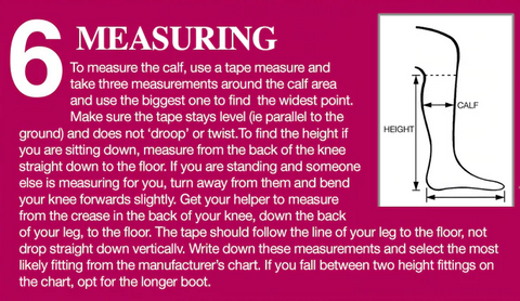 How to measure your calf size, Calf fitting boots