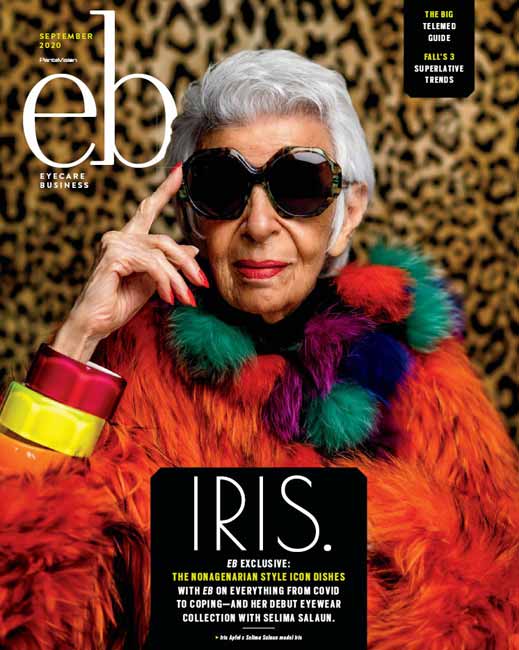 Iris Apfel wearing the Iris