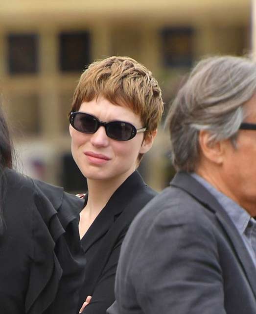 Lea Seydoux wearing Selima Optique Carolyn sunglasses at Dennis Berry's funeral