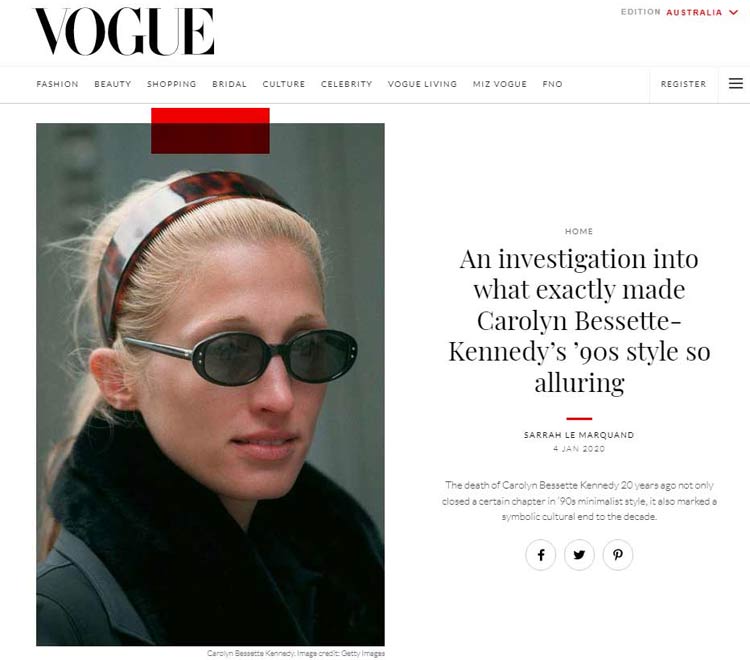 Carolyn Bessette-Kennedy's Aldo sunglasses