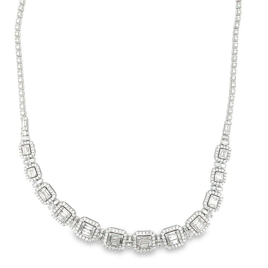 1 CT. T.W. Diamond Tennis Necklace in Sterling Silver - 17
