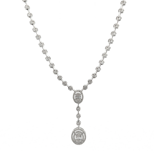 Roberto Coin 18K White Gold Love In Verona Small Diamond Flower Necklace -  111473AWCHX0