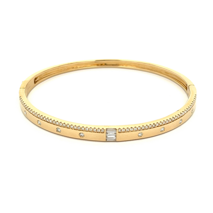 14k Yellow Gold Bangle Bracelet w/Screw Lock 001-440-00093, Wallach  Jewelry Designs