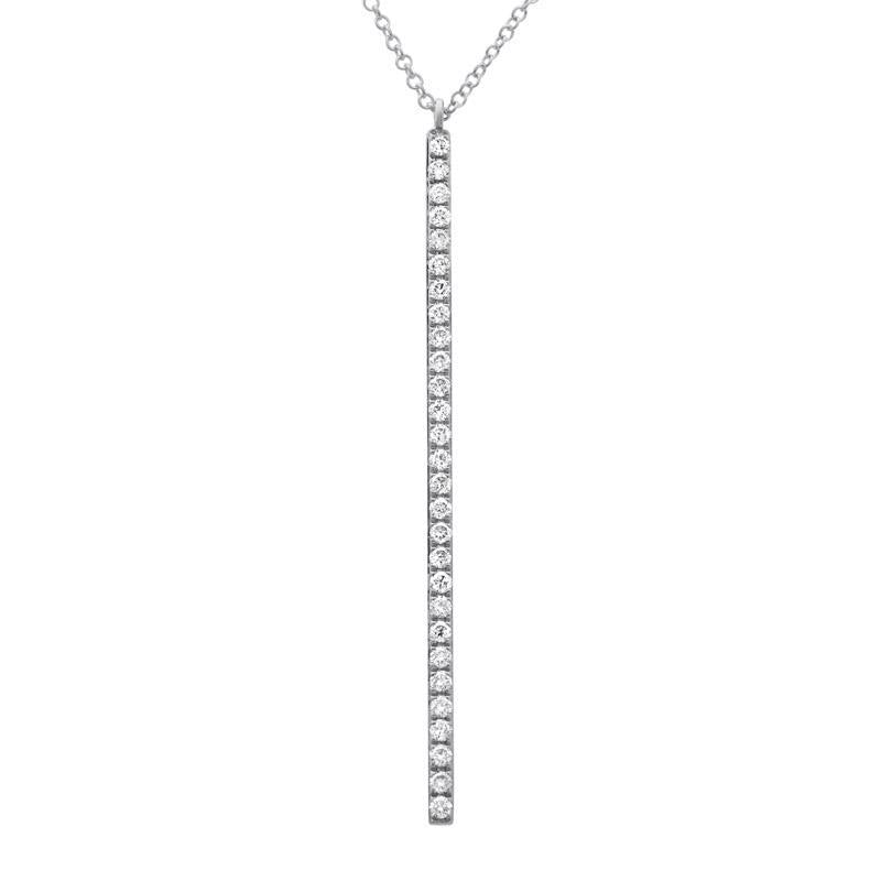 diamond stick pendant necklace