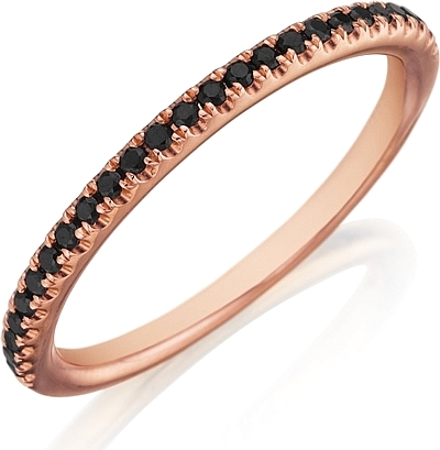 Henri Daussi 5-Row Pink Pave Diamond Band 14K Rose Gold / Diamonds All The Way Around The Band: +$7150