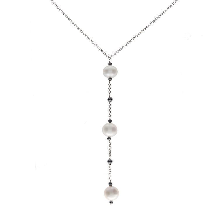 pearl drop necklace white gold