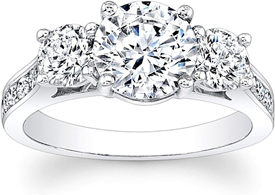 3 stone channel set diamond ring