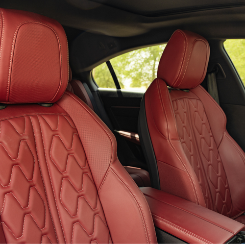 red leather car seats