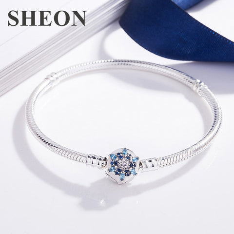 Sheon Romantic Clasp Silver Snake Chain Bracelet Original Pandora Char Gmoshopping