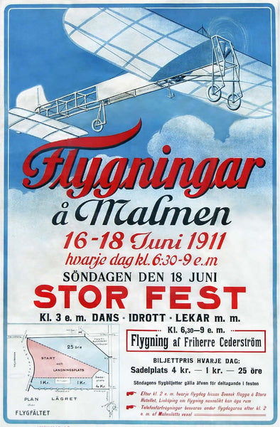 Flygplans poster malmen restaurerad  