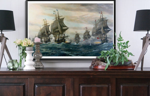 ship poster sailing vintage war art