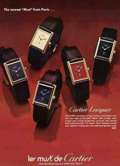 publicité must cartier tank