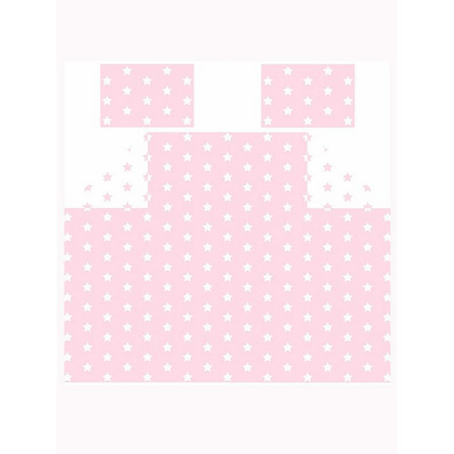 Pink-White - Side - Bedding & Beyond Stars Fitted Bed Sheet Set