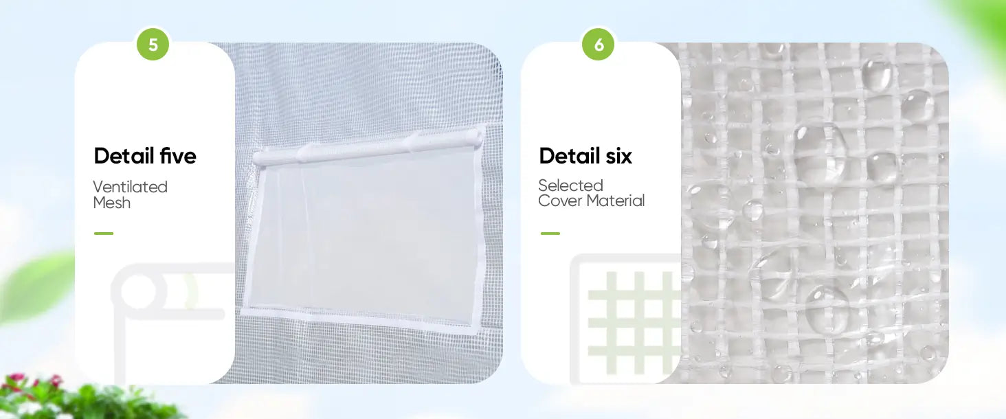 Selected cover material & ventilated mesh