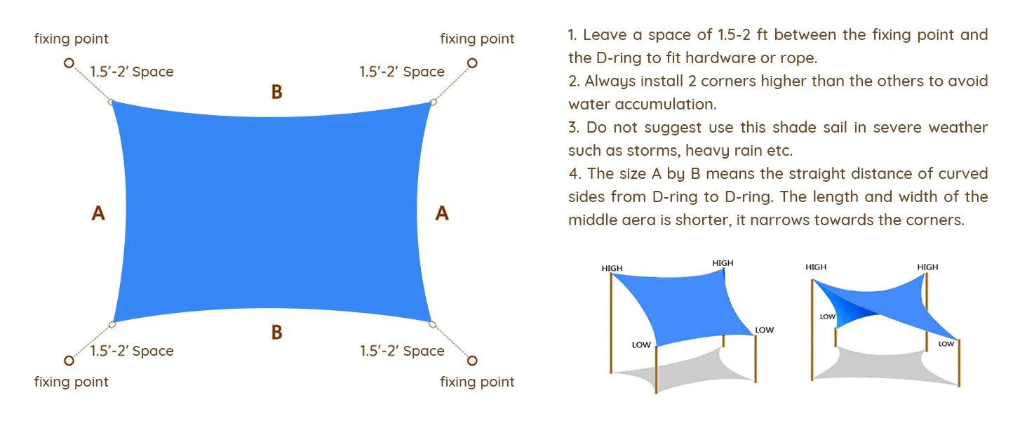 Quictent 12x16 ft Waterproof Sun Shade Sail