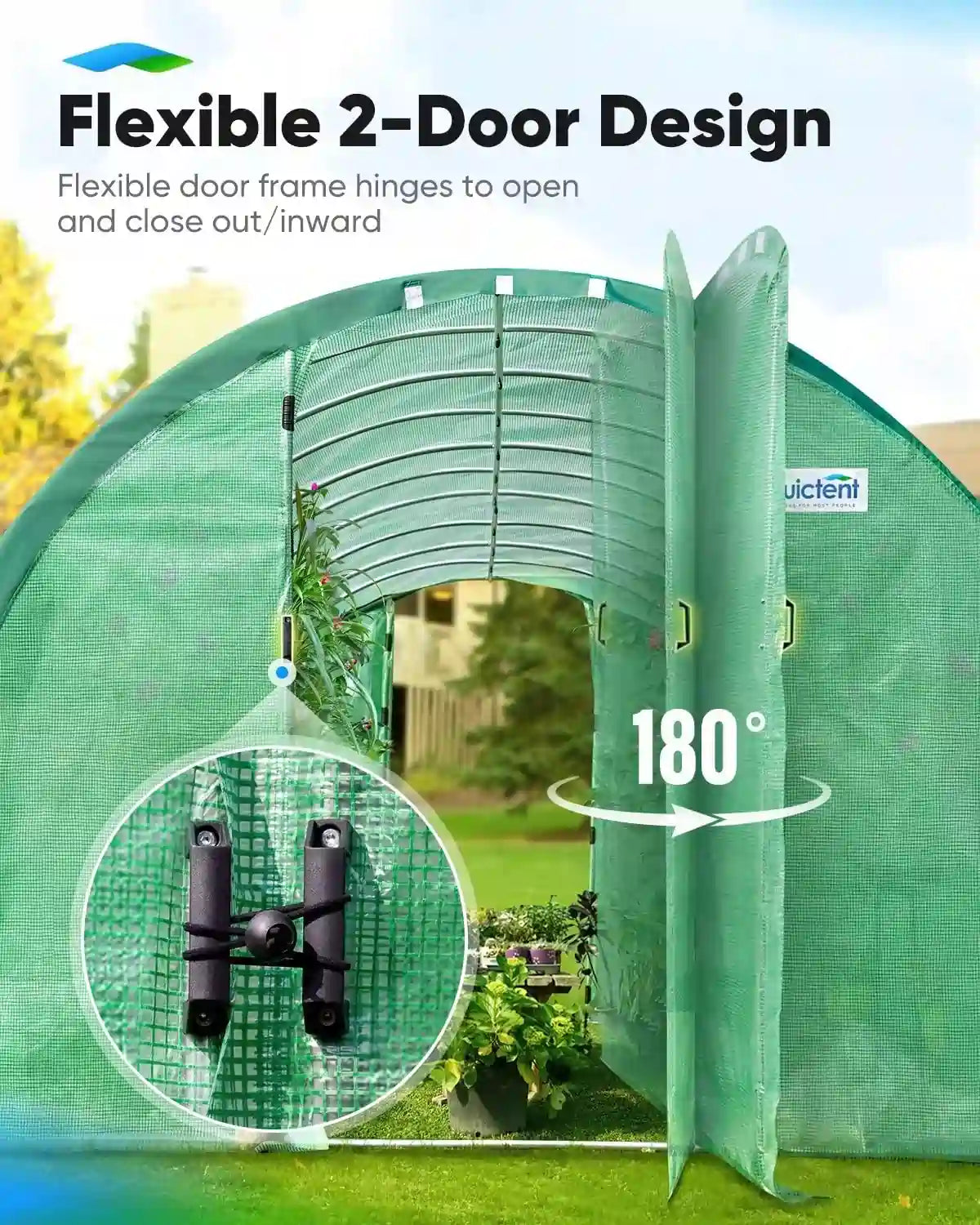 flexible 2 swing greenhouse doors 