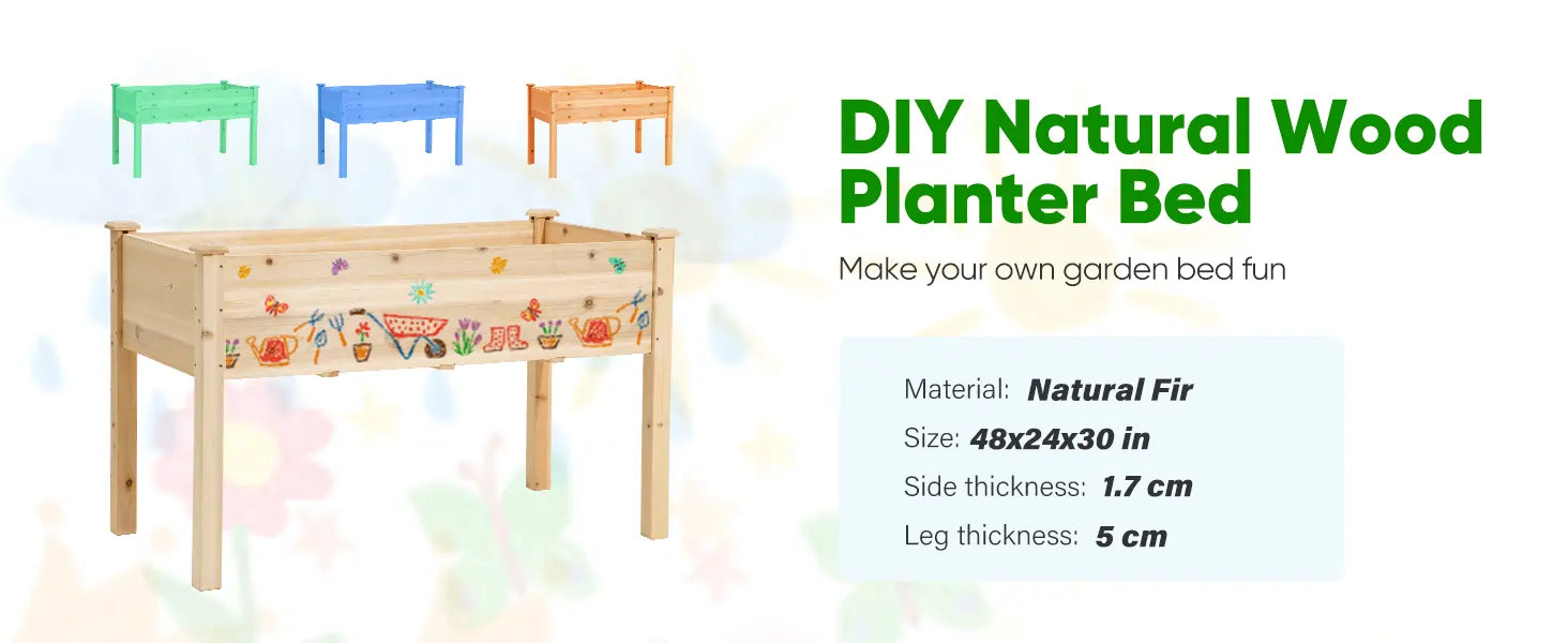 DIY Natural Wood Planter Bed
