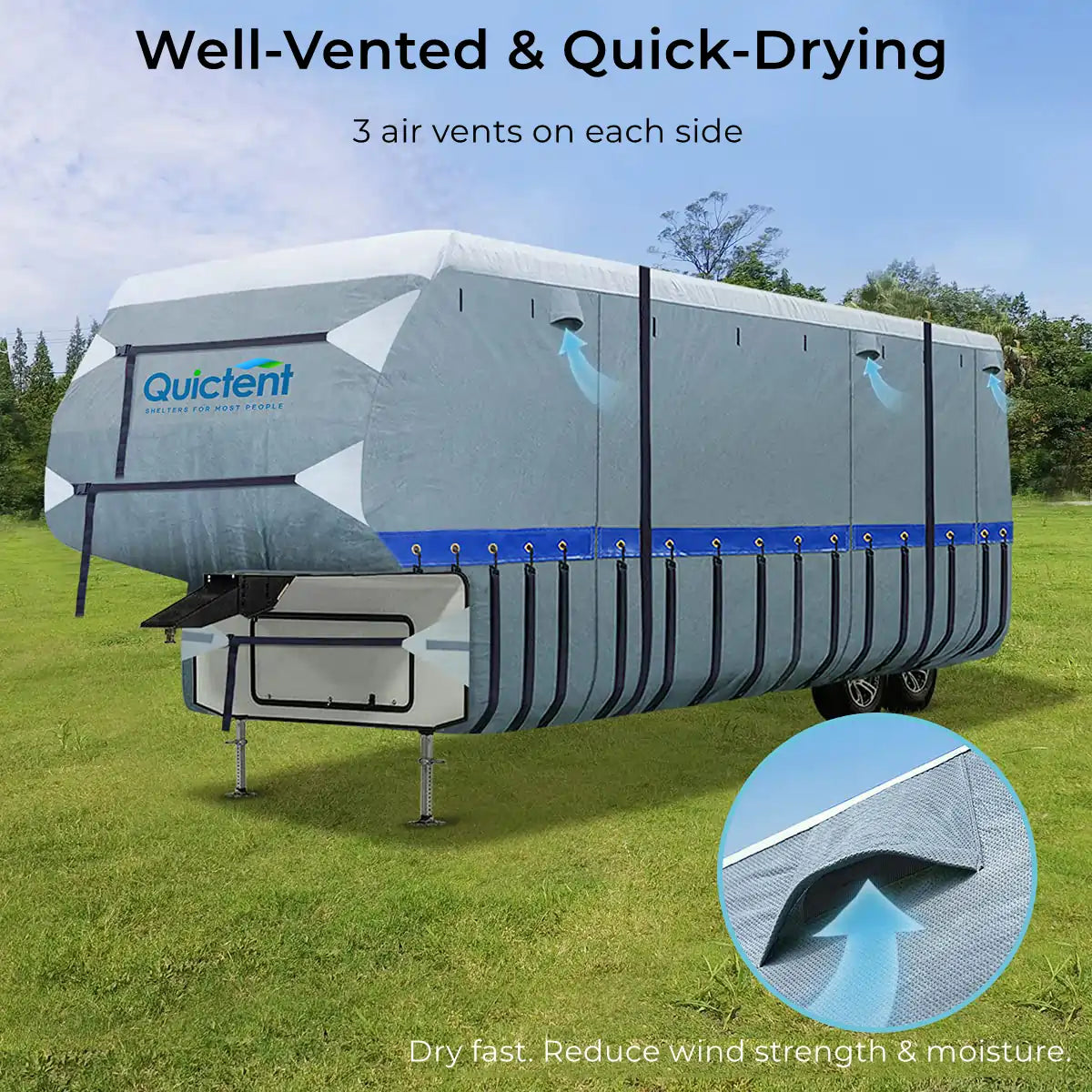 5th Wheel RV Covers Well-Vented & Quick-Drying