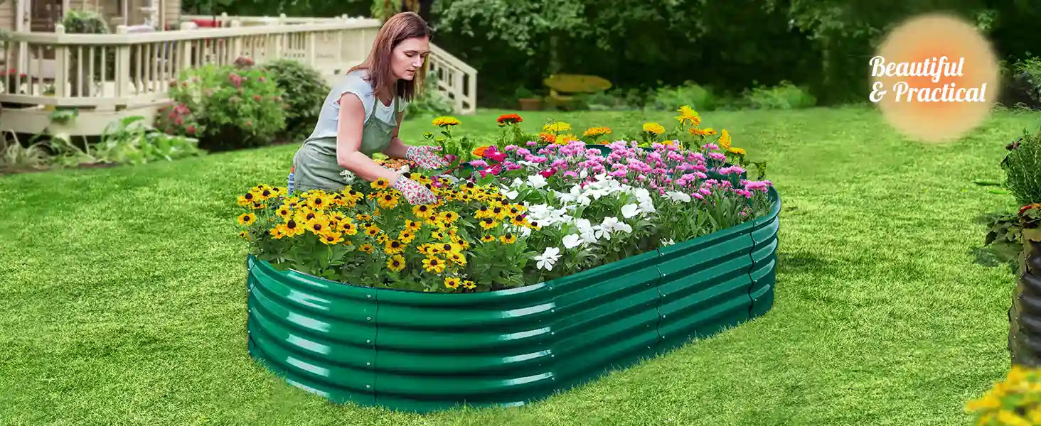 Beautiful and Practical 6' x 3' x 1.5' Oval Galvanized Raised Garden Bed