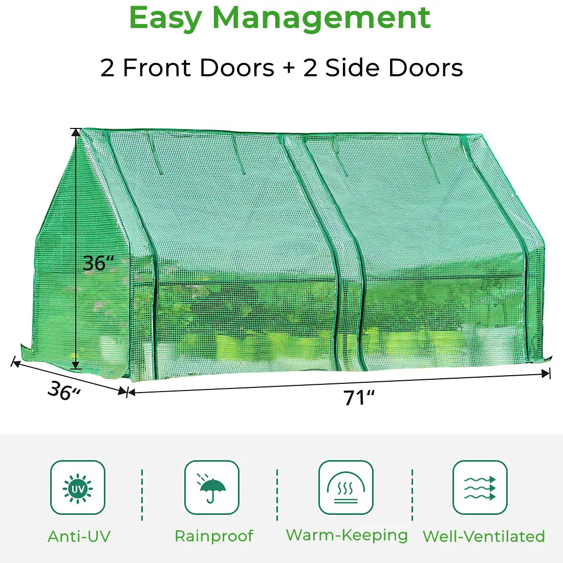 four mini greenhouse doors