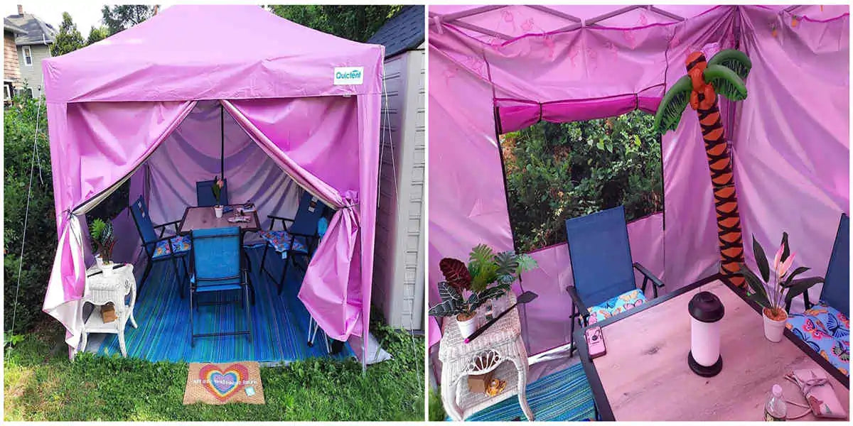 Quictent 8x8 pink canopy
