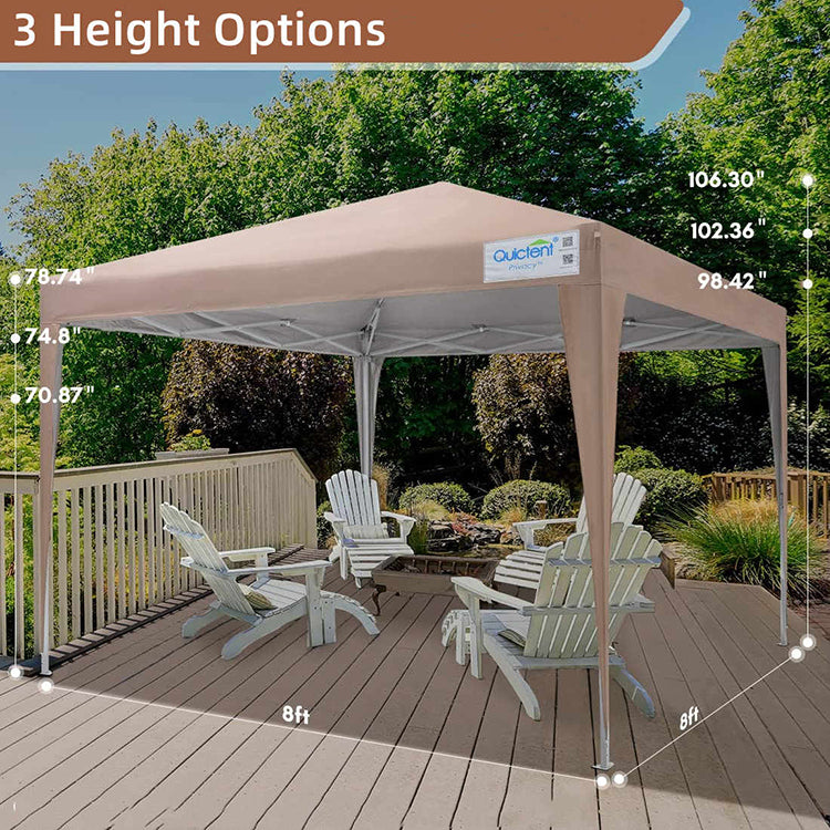 3 Height Options of 8x8 canopy