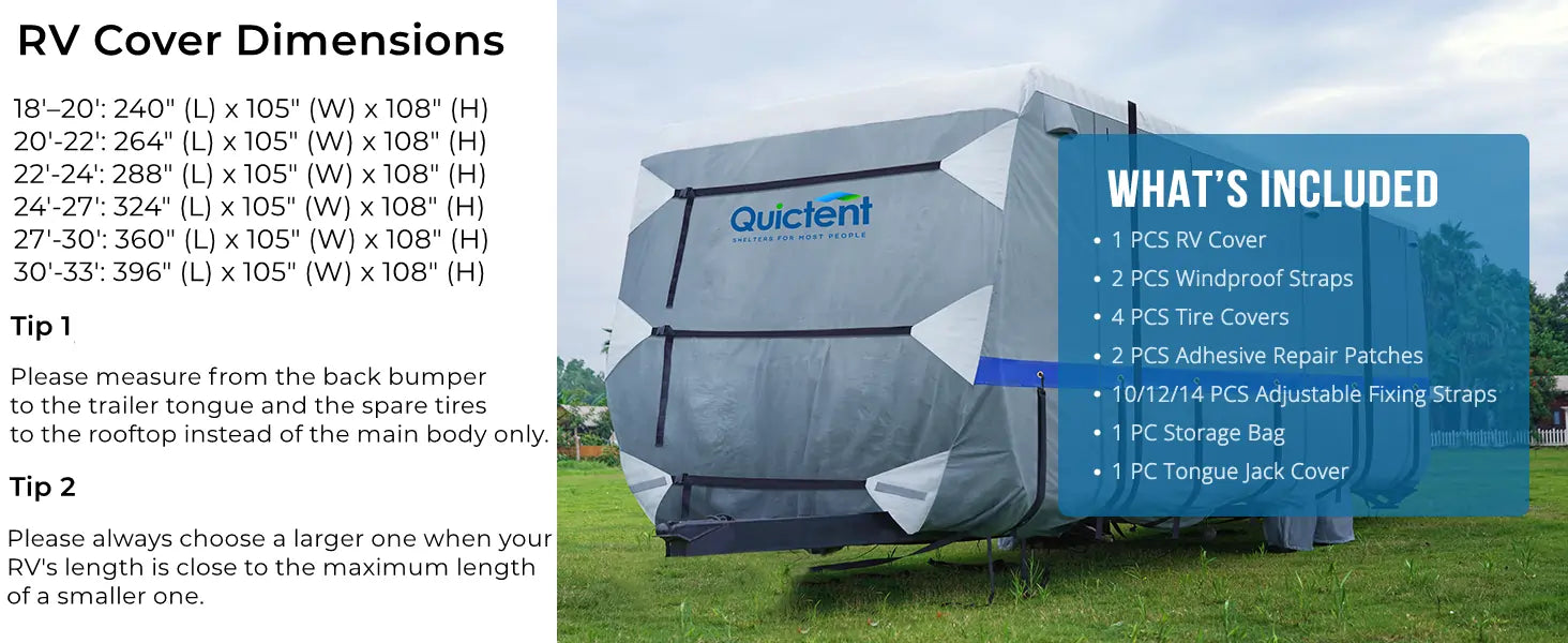 Travel Trailer Covers Size