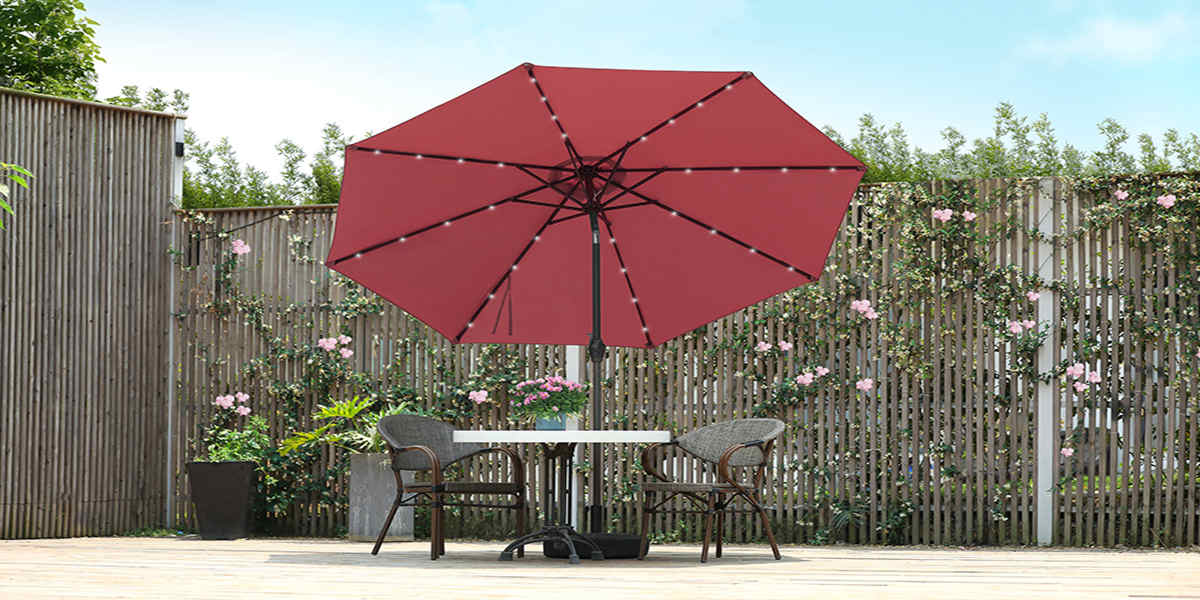 quictent patio umbrella with lights