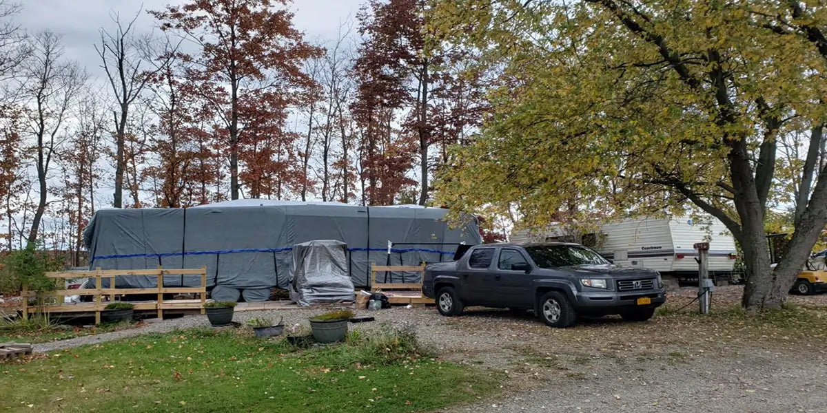 rv cover in the fall