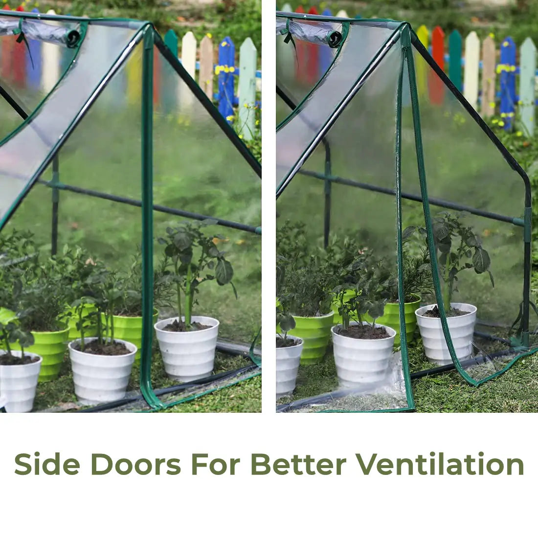 side greenhouse doors for better ventilation