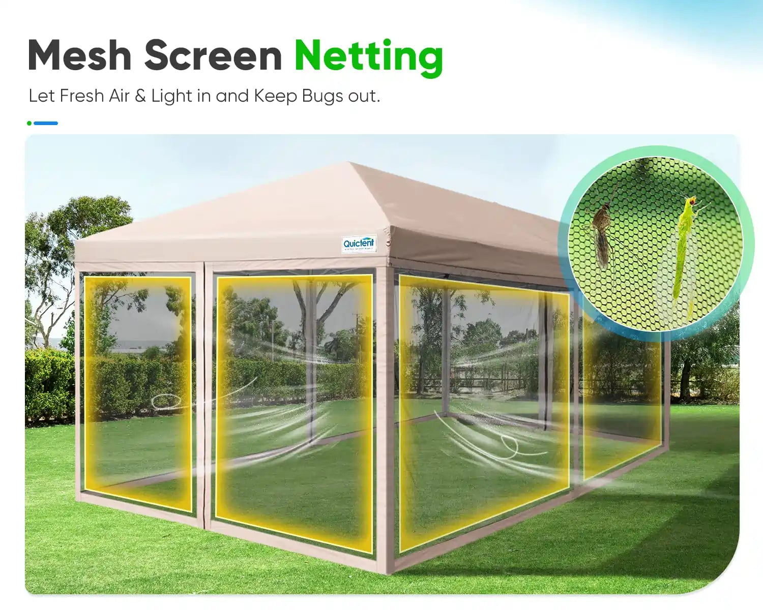 10x20 pop up tent mesh sidewall