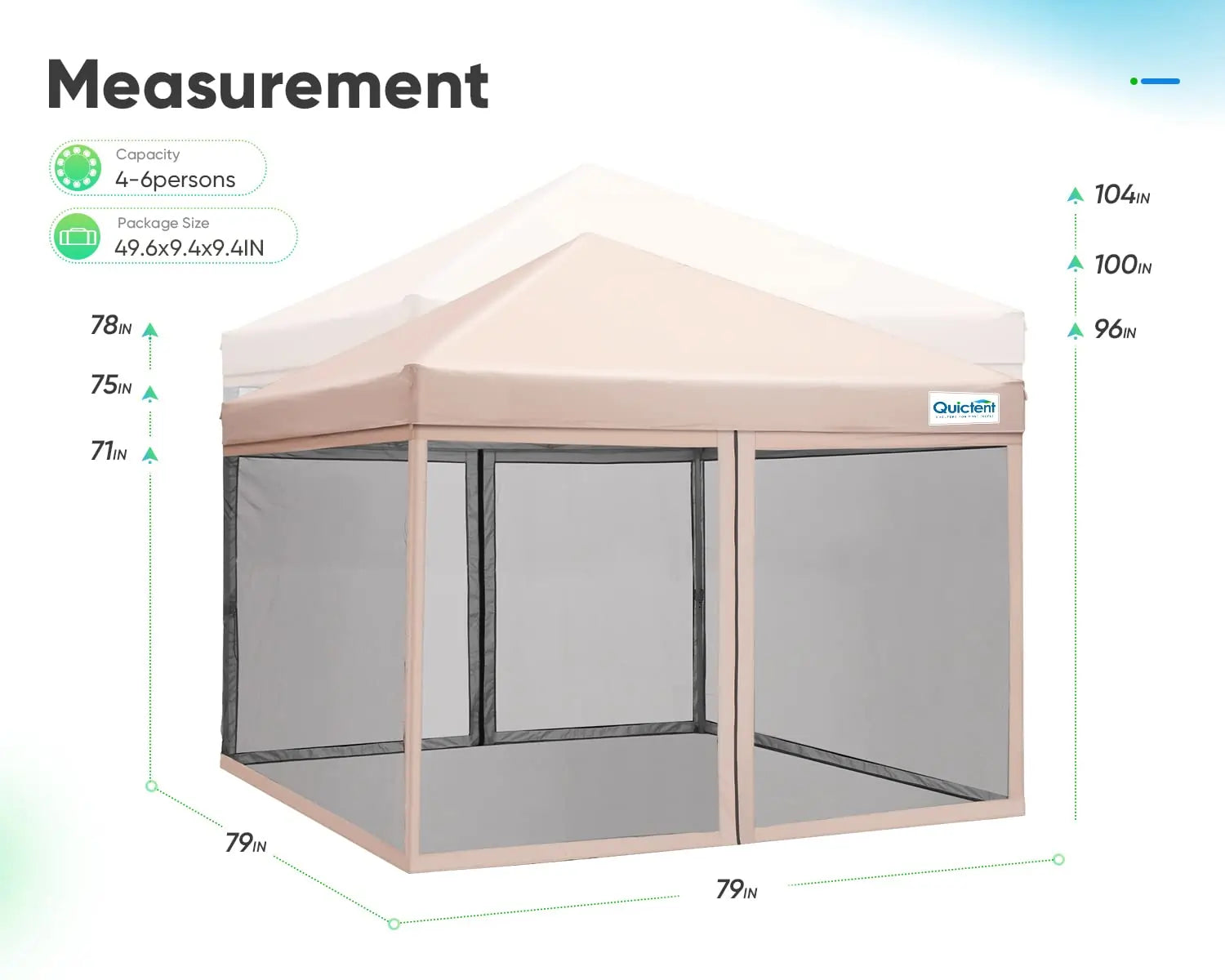 6x6 canopy size