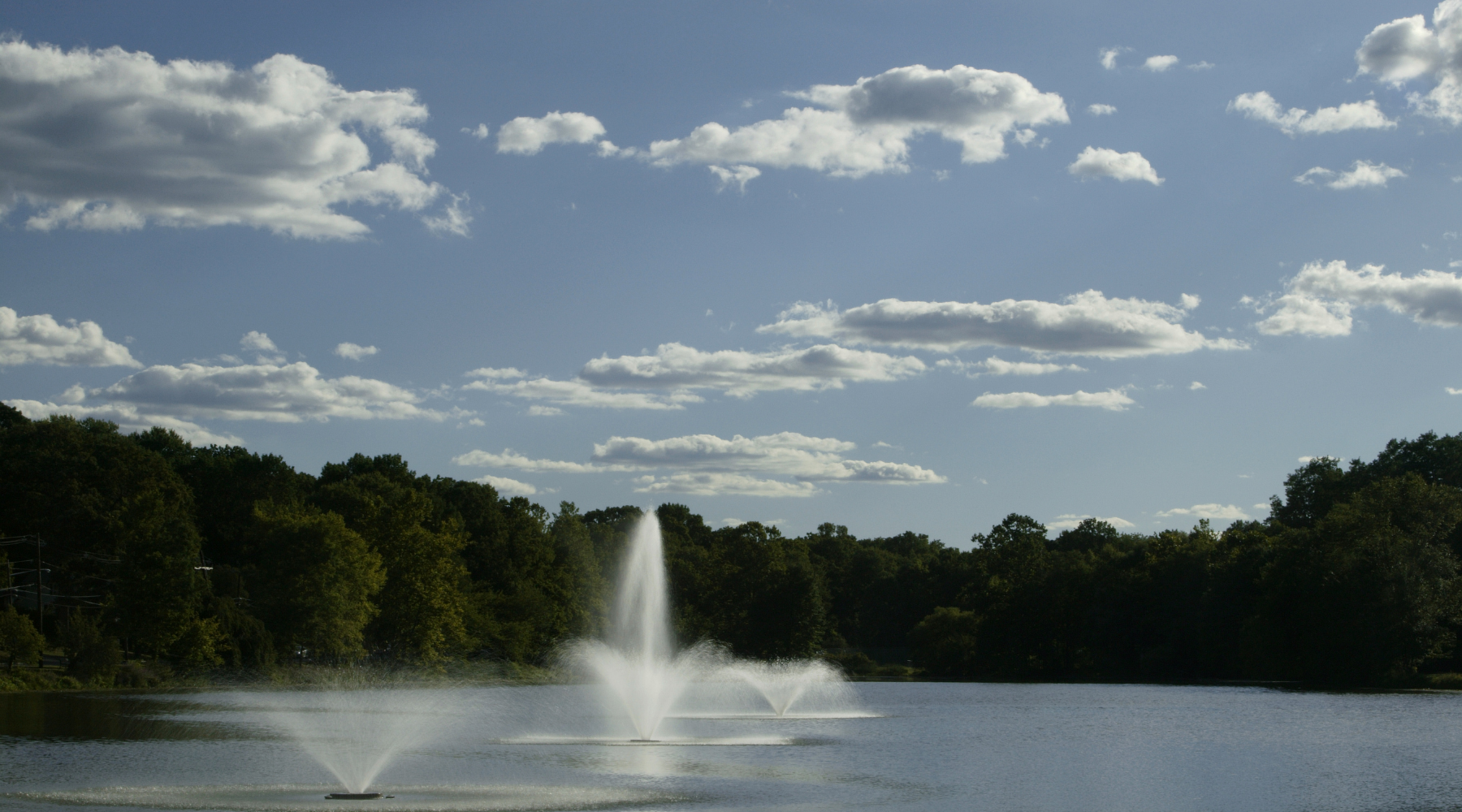 water fountain in lake