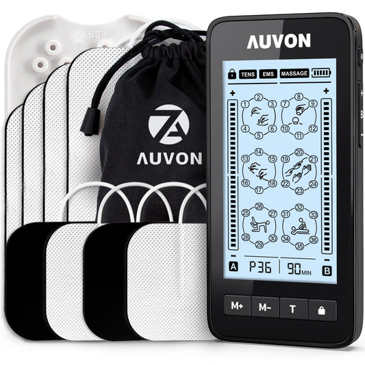 BNIB] AUVON (AS1080) Rechargeable TENS Unit Muscle Stimulator, 3rd Gen, 16  Modes TENS Machine with 8pcs
