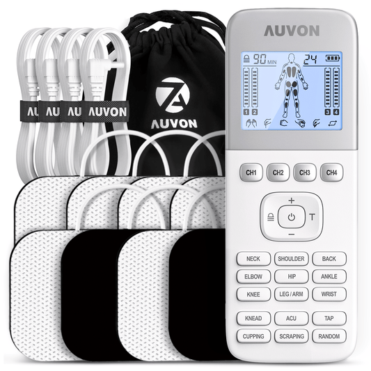 AUVON Dual Channel TENS Unit Muscle Stimulator Machine with 20 Modes, 2″  and 2″x4″ TENS Unit Electrode Pads – Green Physical Therapy and Wellness