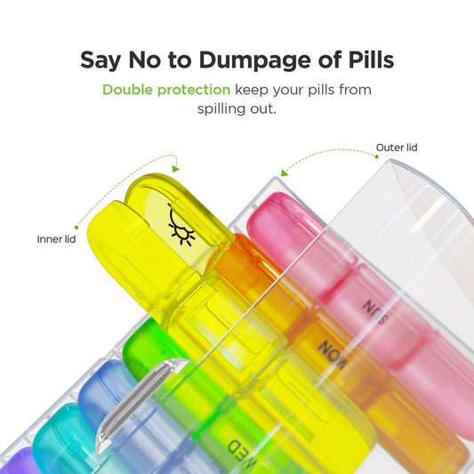 Cute 7 Day Pill Case with Unique Spring Assisted Open Design