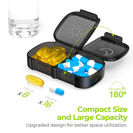 Homgreen Pocket Pill Case,Travel Pill Box,4 Compartments Portable