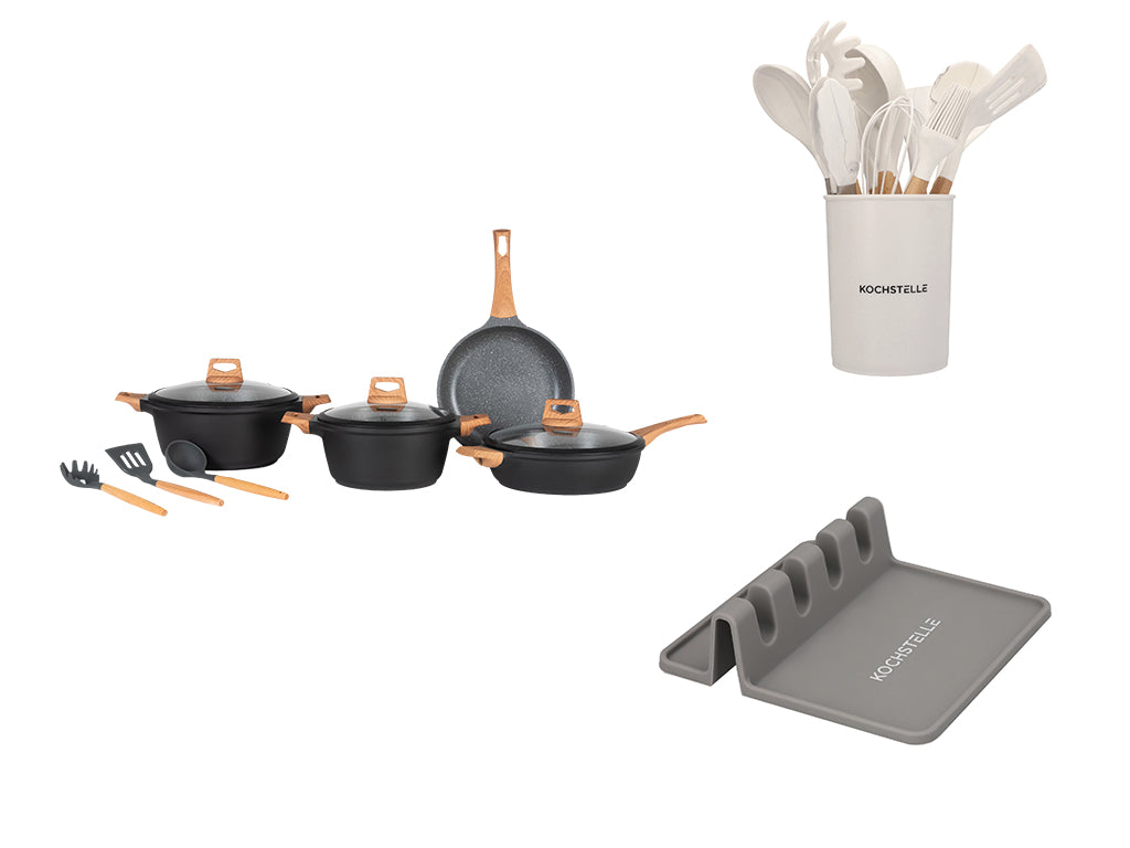 Set De 12 Utensilios De Cocina De Silicon Con Soporte Kochstell