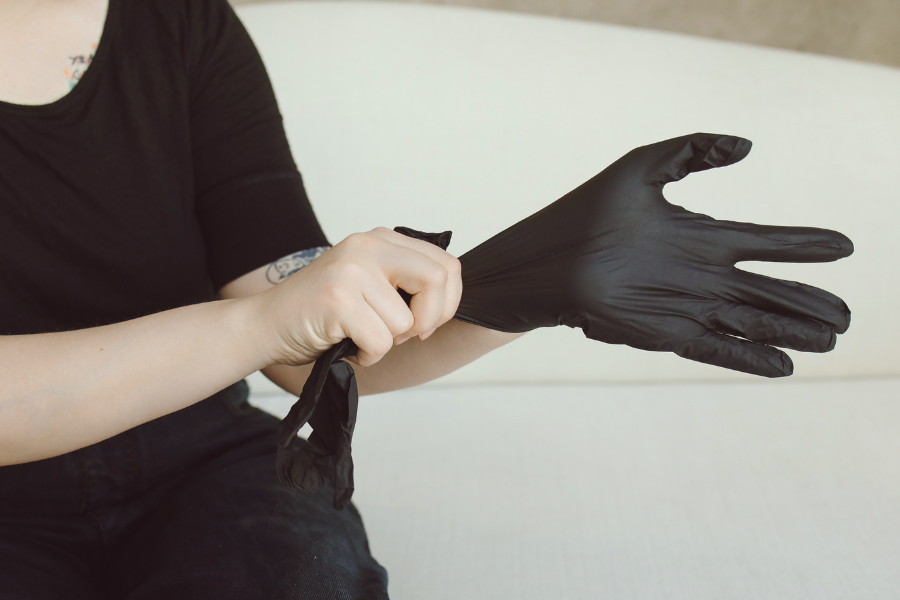 Black Nitrile Gloves for Tattooing