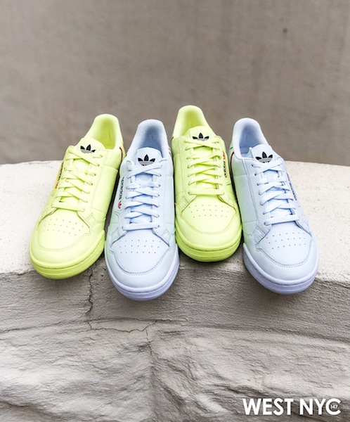 adidas continental 80 yellow blue